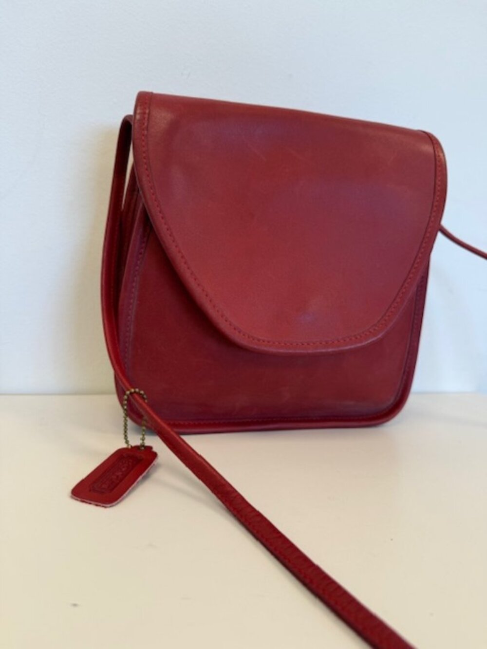Vintage coach bag Lindsay crossbody cherry color
